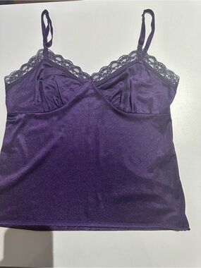 Deena Purple Satin Lace Cami